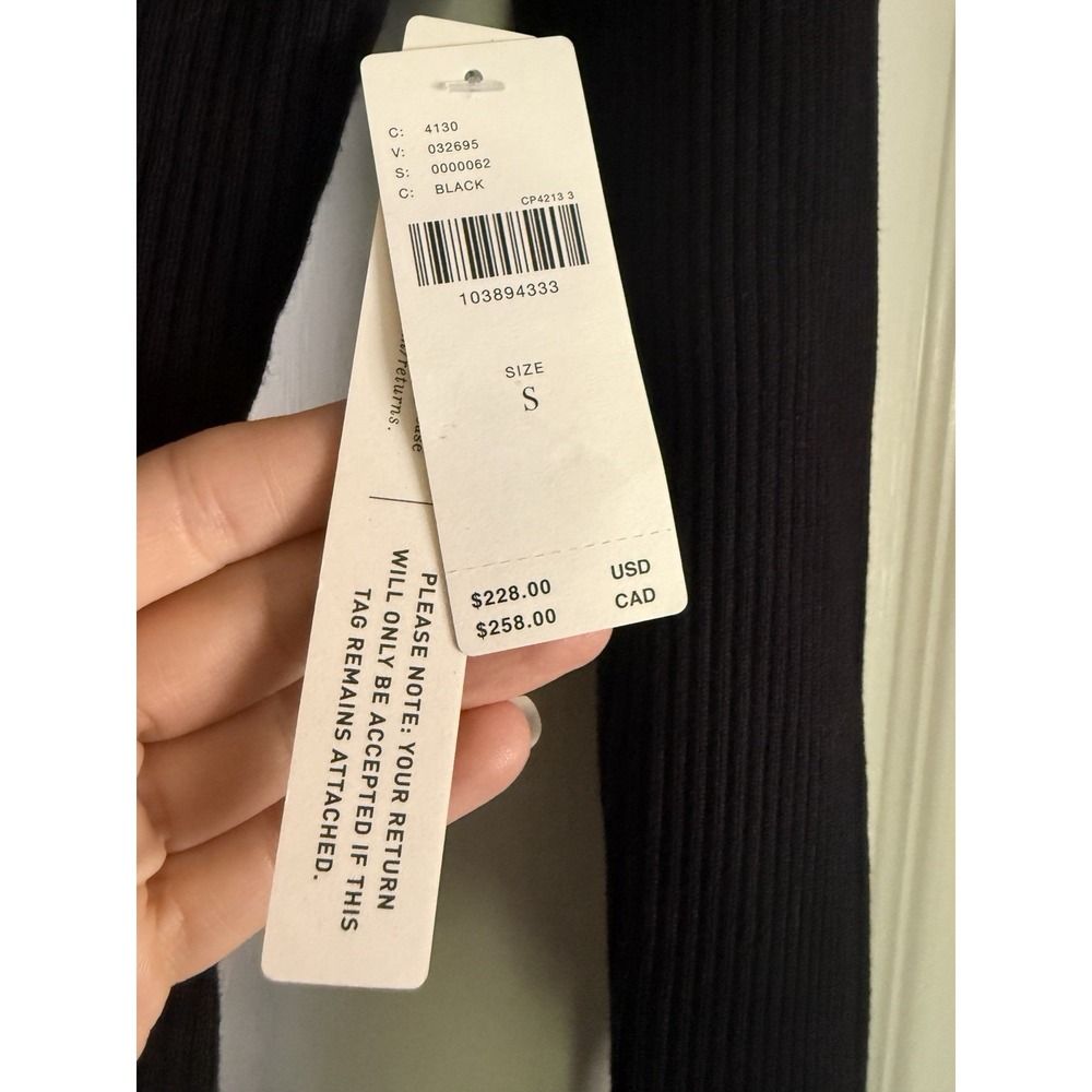 Anthropologie Long Sleeve Crisscross Knit Maxi Dress Black S NWT $228 - Picture 6 of 16